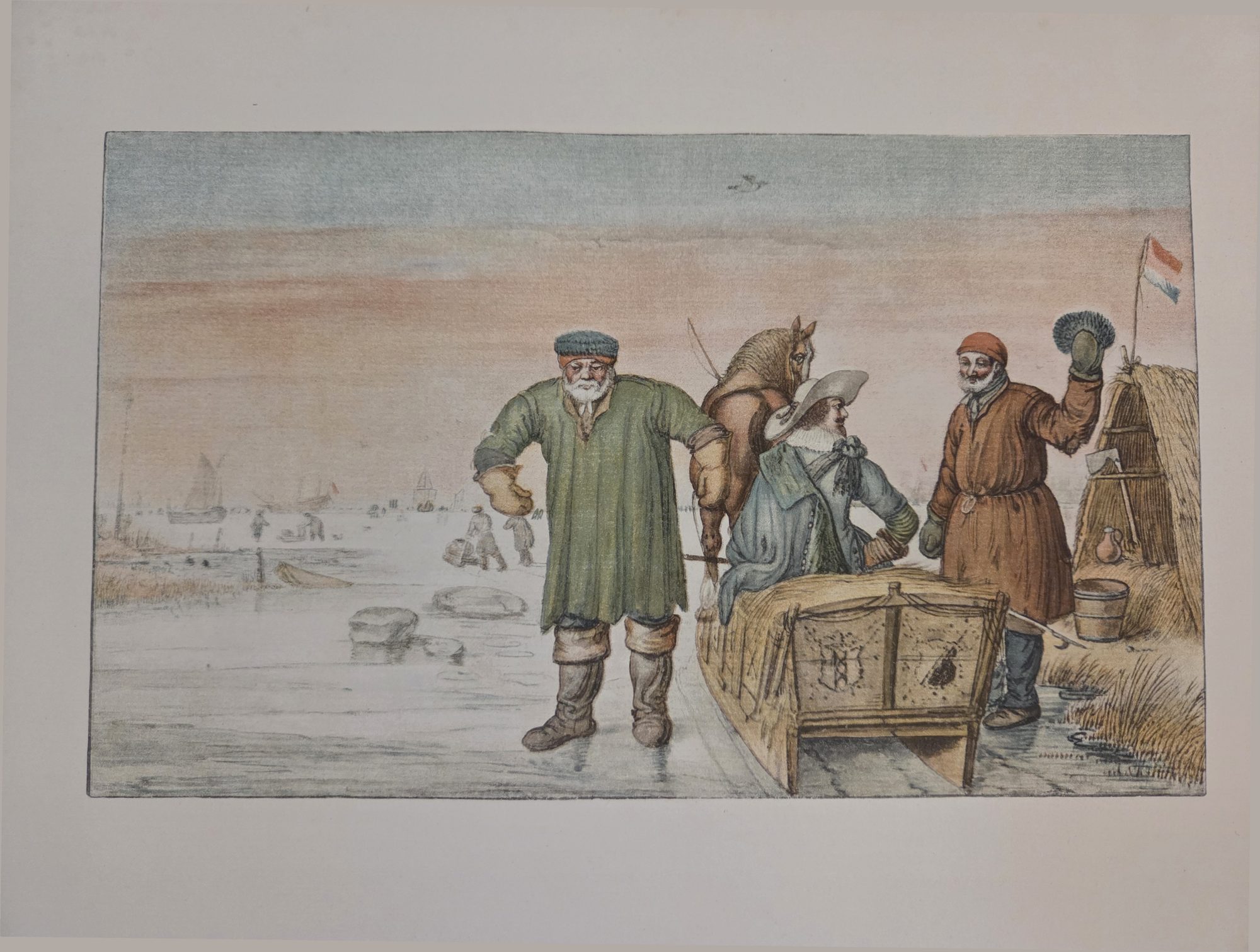 The Mail Sledge, Hendrick Avercamp (reproduction in Becker 1922)