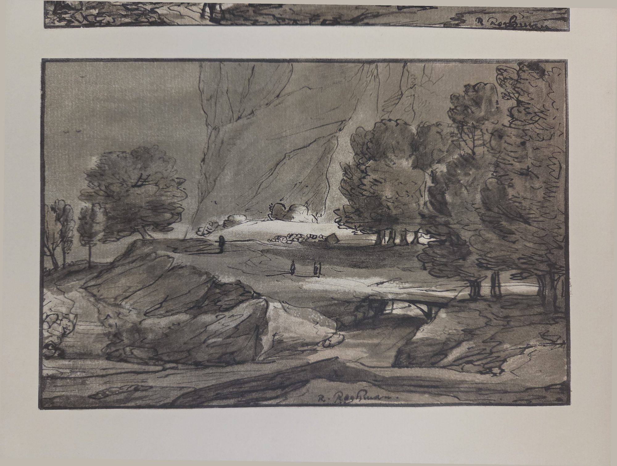 Rocky Woodland Landscape, Roelant Roghman (reproduction in Becker 1922)