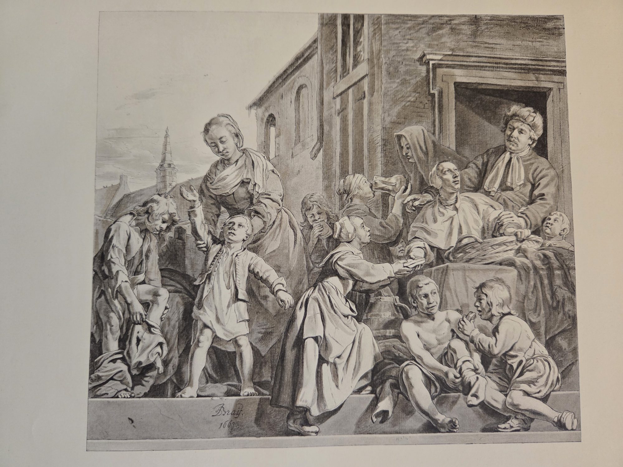 Clothing the Orphan Children, Jan de Bray (reproduction in Becker 1922)
