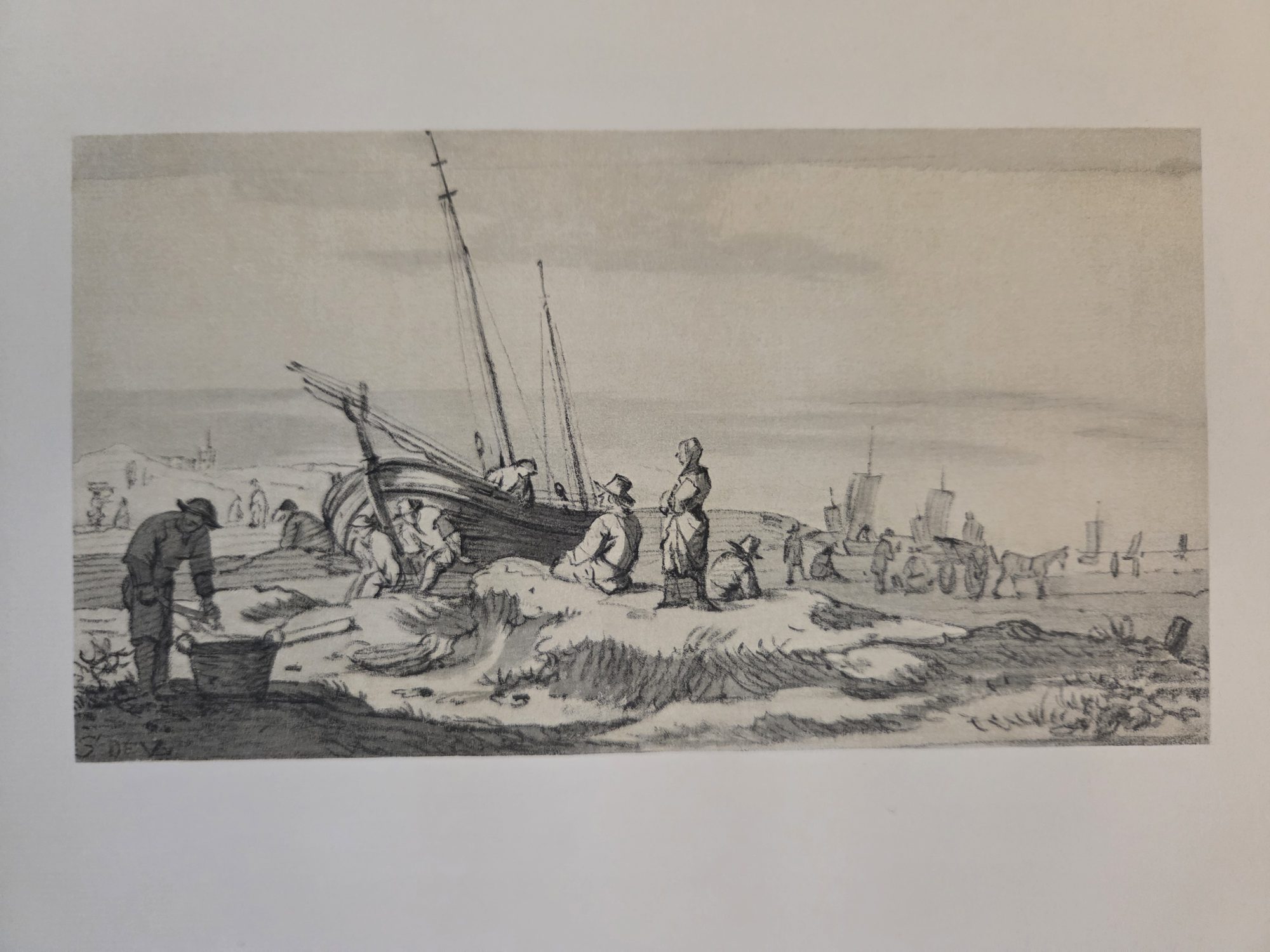 Fishing Life on the Shore, Simon de Vlieger (reproduction in Becker 1922)